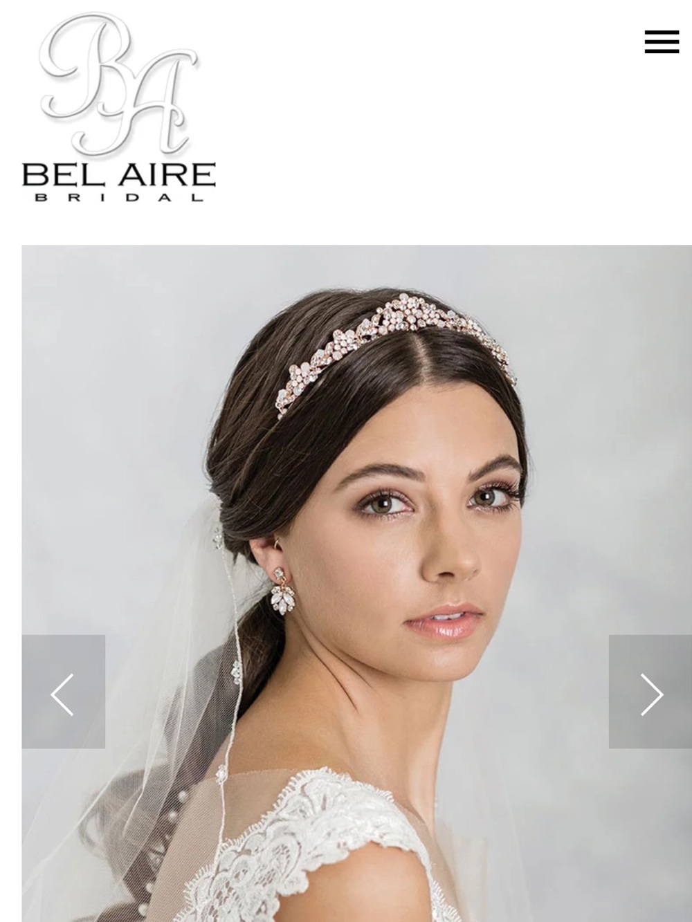 Bel Aire Bridal Rose Gold Opal Crystal Tiara Style 6902 NWT
